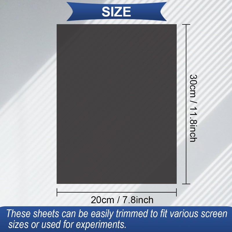 DKARDU 2 Pack Polarized Film Sheets (20x30cm/7.8x11.8in) Cuttable Back Adhesive Linear Polarizer Filter for Screen Repair, Educational Physics, and Photography, 3D Glasses with Scraper - Image 4